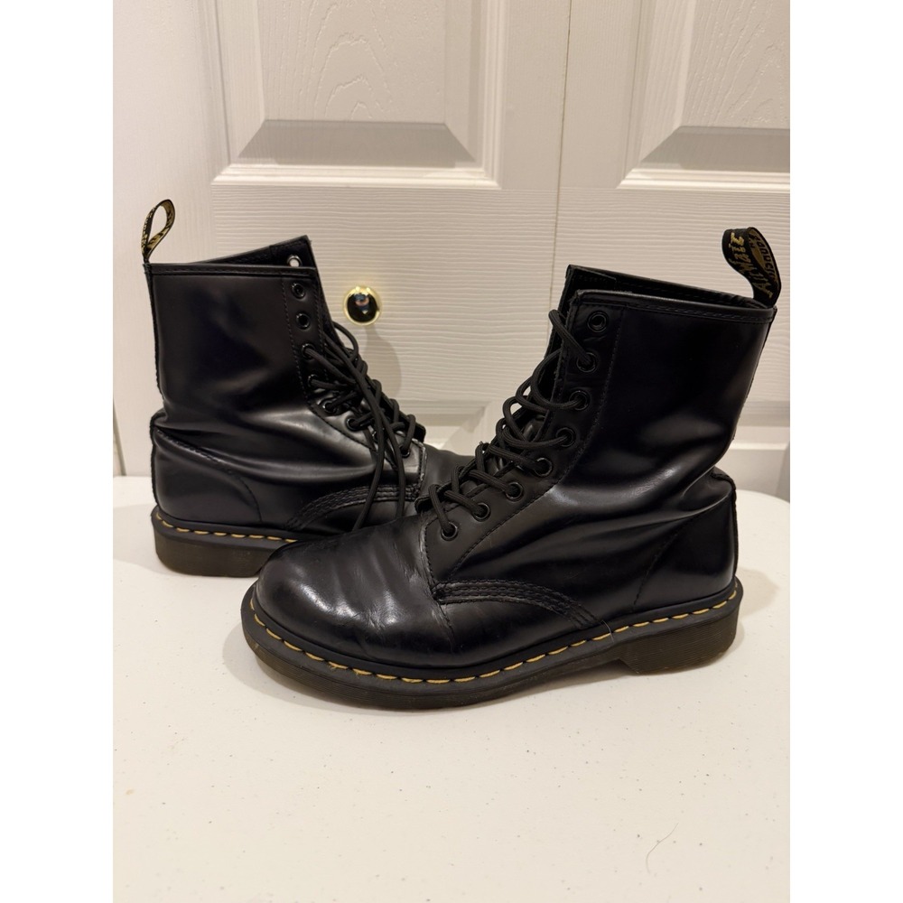 Dr Marten Zavala Combat Boots Sz 9 Women's Black High Top Lace Up Airwair 1460W